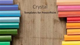  Presentation with crayons - PPT theme having composition-of-colorful-crayons background and a coral colored foreground