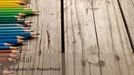  Presentation with crayons - Slides enhanced with composition-of-colorful-crayons background and a coral colored foreground