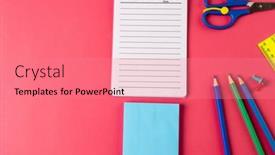  Presentation with pink blue - Presentation consisting of composition-of-colorful-school-equipment background and a coral colored foreground