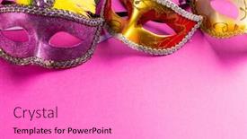  Presentation with mardi - Slides featuring composition-of-colourful-mardi-gras background and a lilac colored foreground