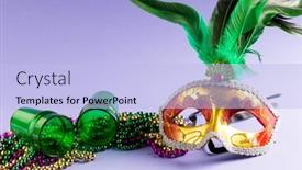  Presentation with mardi gras - PPT layouts enhanced with composition-of-colourful-mardi-gras background and a light blue colored foreground