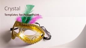 Presentation with mardi gras - Presentation design featuring composition-of-colourful-mardi-gras background and a lemonade colored foreground