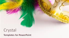  Presentation with mardi gras - Presentation design consisting of composition-of-colourful-mardi-gras background and a sky blue colored foreground