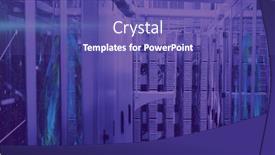  Presentation with servers - Presentation design featuring composition-of-computer-servers background and a violet colored foreground