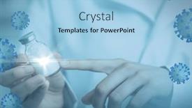  Presentation with global-health - Theme enhanced with composition-of-covid-19-cells background and a light blue colored foreground