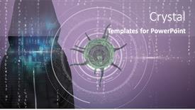  Presentation with data processing - PPT theme having composition-of-covid-19-virus background and a light blue colored foreground