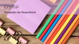  Presentation with crayons - Slide set consisting of composition-of-crayons-post background and a lavender colored foreground