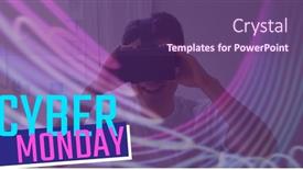  Presentation with online shopping - Presentation theme with composition-of-cyber-monday-text background and a violet colored foreground