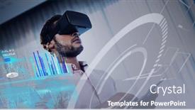  Presentation with image processing - Colorful PPT layouts enhanced with composition-of-data-processing-over backdrop and a gray colored foreground