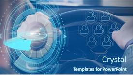  Presentation with digital image processing - Audience pleasing PPT theme consisting of composition-of-data-processing-over backdrop and a ocean colored foreground