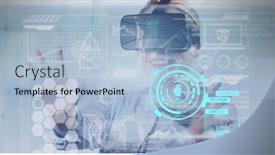  Presentation with digital image processing - Colorful theme enhanced with composition-of-data-processing-over backdrop and a light blue colored foreground