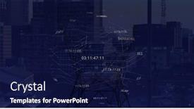  Presentation with data processing - Presentation theme with composition-of-data-processing-over background and a navy blue colored foreground