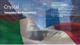  Presentation with data processing - Presentation theme enhanced with composition-of-data-processing-over background and a  colored foreground