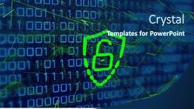  Presentation with padlock - PPT theme enhanced with composition-of-data-processing-over background and a ocean colored foreground