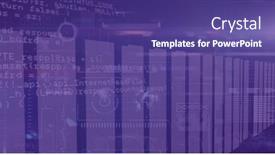  Presentation with digital image processing - Presentation theme enhanced with composition-of-data-processing-over background and a violet colored foreground