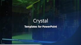  Presentation with servers - Presentation theme with composition-of-data-processing-over background and a navy blue colored foreground