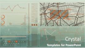  Presentation with image processing - Presentation design featuring composition-of-data-processing-over background and a gray colored foreground