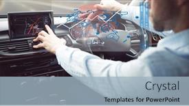  Presentation with digital car - Audience pleasing presentation theme consisting of composition-of-data-processing backdrop and a light blue colored foreground