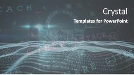  Presentation with data security - Presentation theme featuring composition-of-data-processing background and a dark gray colored foreground