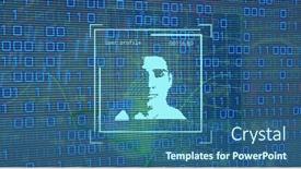  Presentation with digital image processing - Slide deck featuring composition-of-data-processing background and a ocean colored foreground