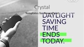  Presentation with hand saving - Theme consisting of composition-of-daylight-saving-time background and a white colored foreground