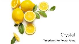  Presentation with citrus - PPT theme consisting of composition of delicious citrus fruit background and a white colored foreground