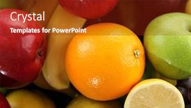  Presentation with fruits - PPT theme featuring las palmas de gran canaria background and a tawny brown colored foreground