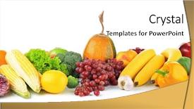  Presentation with fruits - Colorful presentation theme enhanced with composition of different fruits backdrop and a white colored foreground