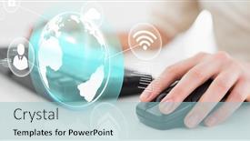  Presentation with digital image - Beautiful presentation theme featuring composition-of-digital-globe backdrop and a light blue colored foreground