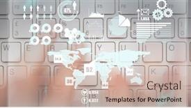  Presentation with computer processing - Audience pleasing PPT theme consisting of composition-of-digital-icons-data backdrop and a soft green colored foreground