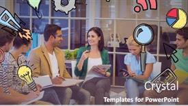  Presentation with digital finance - PPT theme with composition-of-digital-icons-over background and a gray colored foreground