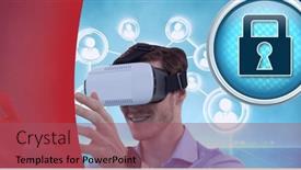  Presentation with networking - PPT theme consisting of composition-of-digital-icons background and a  colored foreground