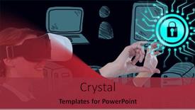  Presentation with networking - PPT theme featuring composition-of-digital-icons background and a red colored foreground