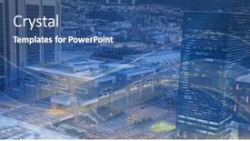  Presentation with digital image processing - Colorful presentation theme enhanced with composition-of-digital-light-trails backdrop and a ocean colored foreground