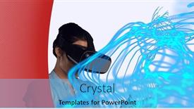  Presentation with networking - Slide set consisting of composition-of-digital-light-trails background and a light blue colored foreground