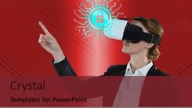  Presentation with business networking - PPT theme featuring composition-of-digital-padlock-icon background and a tawny brown colored foreground