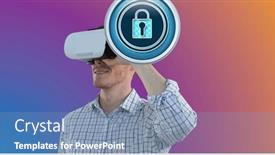  Presentation with business networking - Presentation with composition-of-digital-padlock-icon background and a seafoam green colored foreground