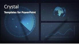  Presentation with digital image processing - PPT theme having composition-of-digital-screens background and a navy blue colored foreground