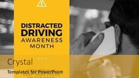  Presentation with distracted driving - PPT theme featuring composition-of-distracted-driving-awareness background and a gold colored foreground