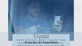  Presentation with distracted driving - Presentation theme enhanced with composition-of-distracted-driving-awareness background and a light blue colored foreground