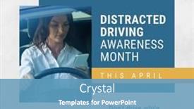  Presentation with distracted driving - PPT theme with composition-of-distracted-driving-awareness background and a teal colored foreground