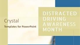  Presentation with distracted driving - Slide deck having composition-of-distracted-driving-awareness background and a cream colored foreground