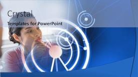  Presentation with business communication - Slide set featuring composition-of-diverse-business-team background and a light blue colored foreground