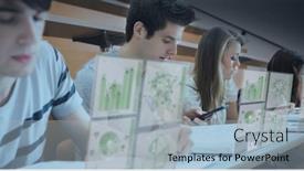  Presentation with digital statistics - Amazing slides having composition-of-diverse-work-collegues backdrop and a light blue colored foreground