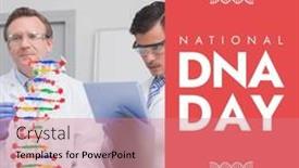  Presentation with dna - Theme with composition-of-dna-day-text background and a coral colored foreground