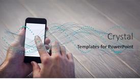  Presentation with digital image processing - Presentation design having composition-of-dna-strand-over background and a light gray colored foreground