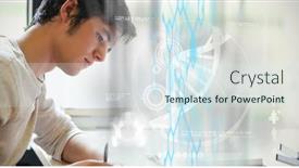  Presentation with medical student - Colorful slides enhanced with composition-of-dna-strand backdrop and a sky blue colored foreground