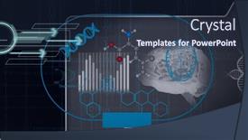  Presentation with digital image - Slide set featuring composition-of-dna-strand background and a ocean colored foreground