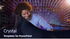  Presentation with frequency - Beautiful presentation theme featuring composition-of-dot-sound-frequency backdrop and a  colored foreground