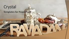  Presentation with date palm - Beautiful theme featuring composition of dried dates backdrop and a light gray colored foreground